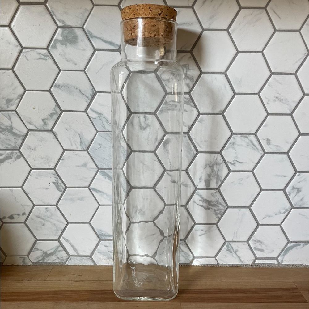Clear Glass Bottle with Cork Stopper